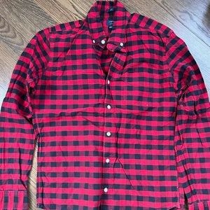 Jcrew Men’s Red+ Black Checkered Oxford shirt (LARGE SLIM)